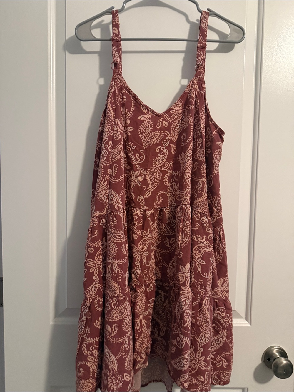 Torrid Rust and White Paisley Tank Top Dress-
size 1 - Picture 6 of 8